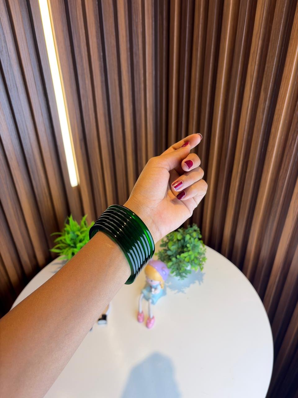 8 Pieces Green Viral Jelly Bangles | Kashmiri Bangles Style | Trendy Bangles Set for Women | Lightweight Daily &amp; Festive Wear