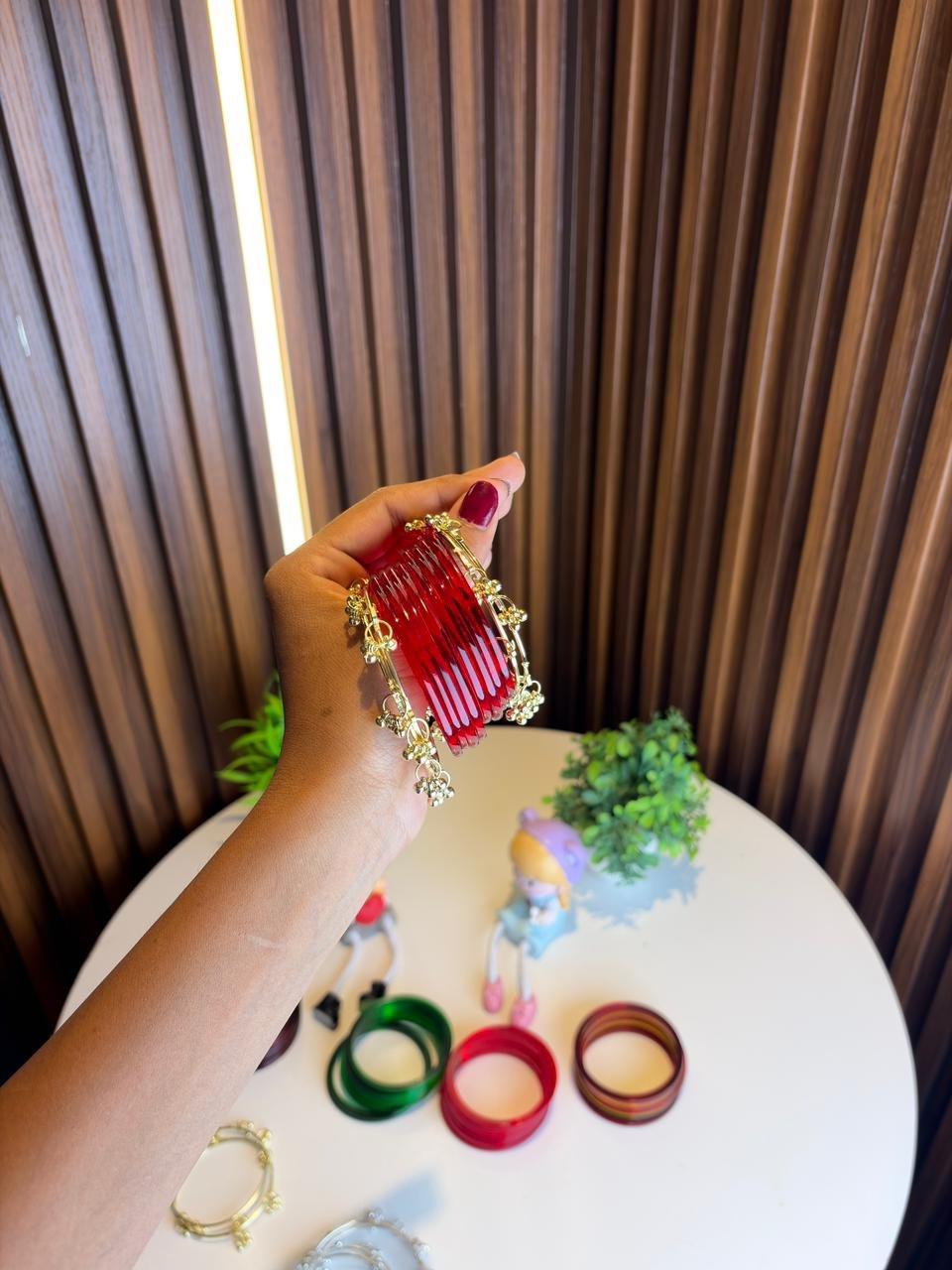 10 Pieces Kashmiri Bangles Set Box Gold | Red Jelly Bangles Set | Kashmiri Ghungroo Bangles | Bridal &amp; Festive Bangles